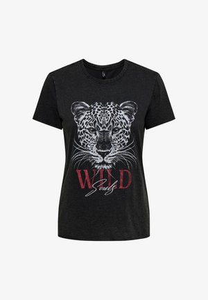 ONLY, ONLLUCY REG S/S TOP JRS NOOS - T-Shirt print - black