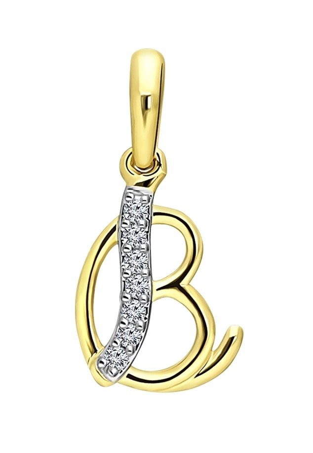 Lucardi ALPHABET MIT DIAMANT - Hanger - gold coloured