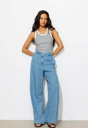 Promod, PANTALON LARGE EN JEAN LIGHT - Wide Leg - jean moyen