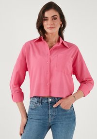 Button-down blouse - fuchsia