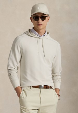 PERFORMANCE WAFFLE-KNIT HOODIE - Džemperis su gobtuvu - ceramic white