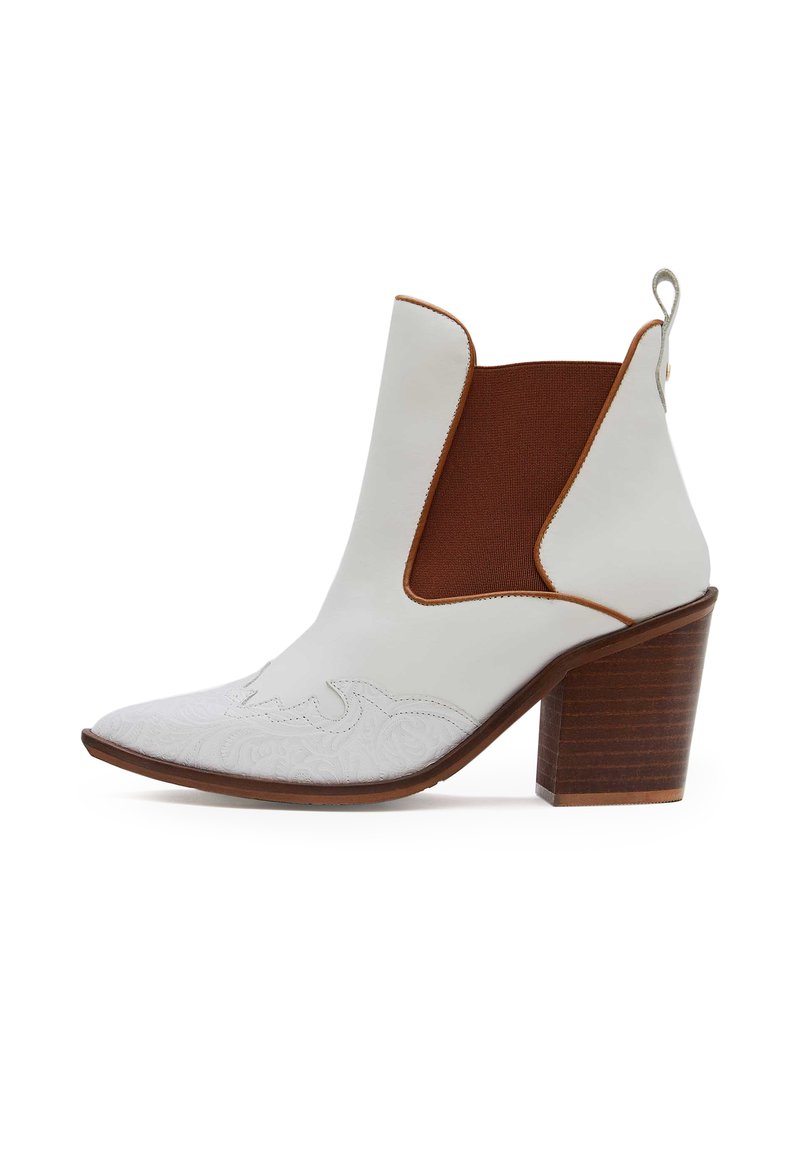 Damen Ankle Boots | CUPLÉ Cowboy-/Bikerstiefelette white/weiß - ZD67913 Damen Ankle Boots | CUPLÉ Cowboy-/Bikerstiefelette white/weiß - ZD67913