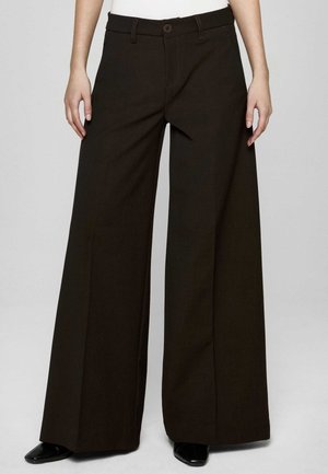 SILVIA WIDE - Tygbyxor - brown