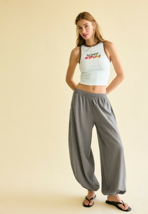 Stradivarius, CHECK VOLUMINOUS TROUSERS - Pantalon classique - dark grey