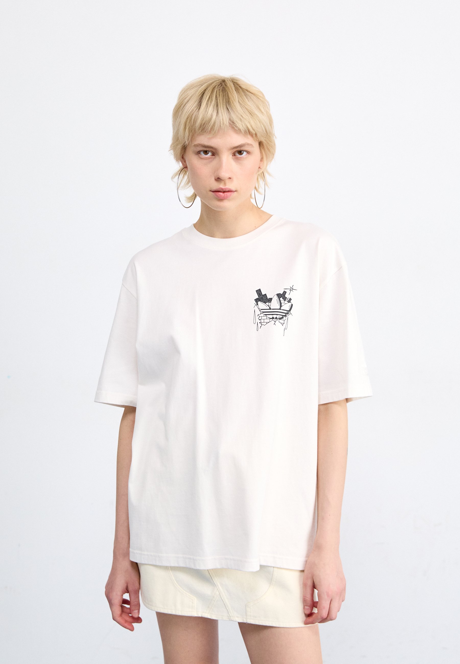 adidas Originals - T-shirt z nadrukiem/mleczny - Zalando.pl