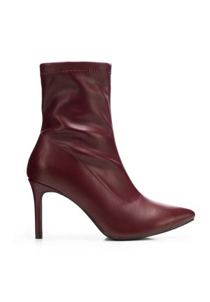 Kotníková obuv na vysokém podpatku - bordeaux