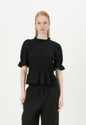 Pieces PCMOLLY O NECK SMOCK - Blouse - black