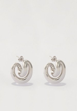 INITIAL HOOPS BLOW - Σκουλαρίκια - silver-coloured