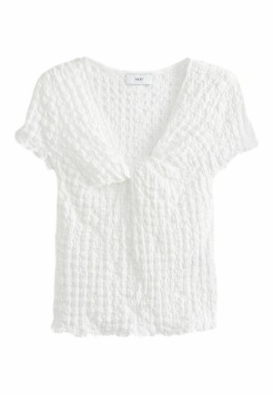Next TEXTURED TWIST FRONT SHORT SLEEVE PETITE - Blúzka - white