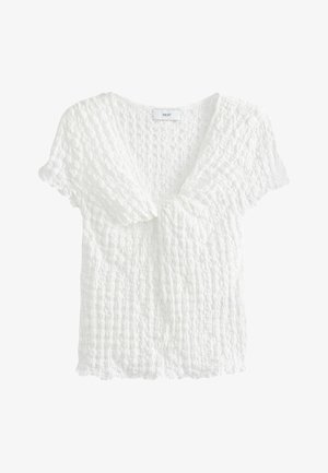 Next TEXTURED TWIST FRONT SHORT SLEEVE PETITE - Blúzka - white