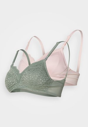 NURSING BRA 2 PACK - Korsetes izstrādājums ar stīpiņām - dusty green