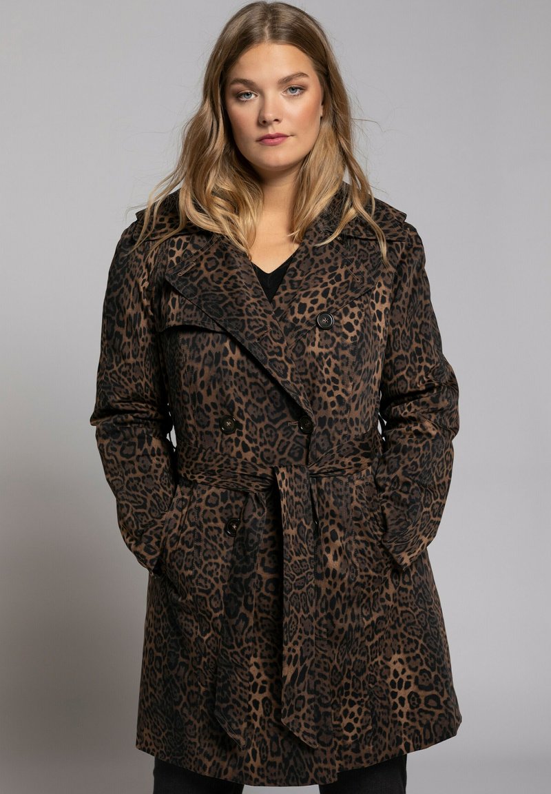 Damen Parkas | Ulla Popken Trenchcoat expresso/braun - FV44285 Damen Parkas | Ulla Popken Trenchcoat expresso/braun - FV44285