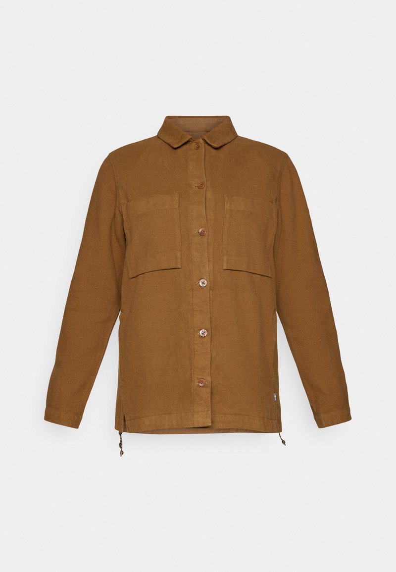 Fjällräven SINGI FLANNEL OVERSHIRT W - Button-down blouse - wood brown ...