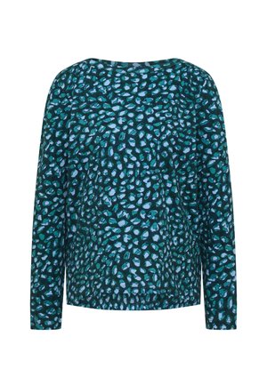 Cecil, SHIRT MIT BOAT NECK UND PATCHWORK-MUSTER - Langærmet T-shirt - dark fir green