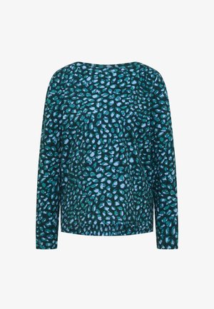 Cecil, SHIRT MIT BOAT NECK UND PATCHWORK-MUSTER - Langærmet T-shirt - dark fir green
