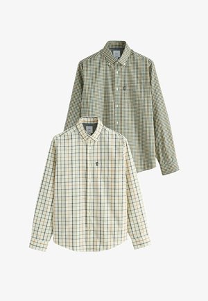 EASY IRON OXFORD 2 PACK - Marškiniai - ecru tattersall neutral green gingham