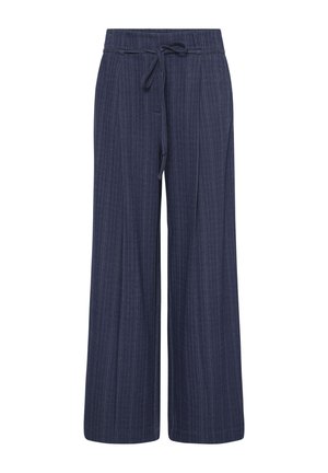 ICHI, IHKATE PINELLE WIDE PA - Παντελόνι - dark blue jacquard stripe