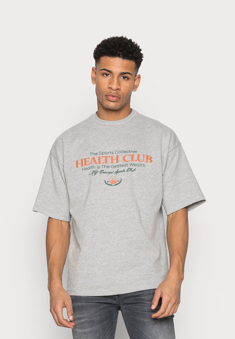 Herren T-Shirts basic | NY CONCEPT HEALTH CLUB TEE UNISEX T-Shirt print grey marl/grau-meliert - WV39134 Herren T-Shirts basic | NY CONCEPT HEALTH CLUB TEE UNISEX T-Shirt print grey marl/grau-meliert - WV39134