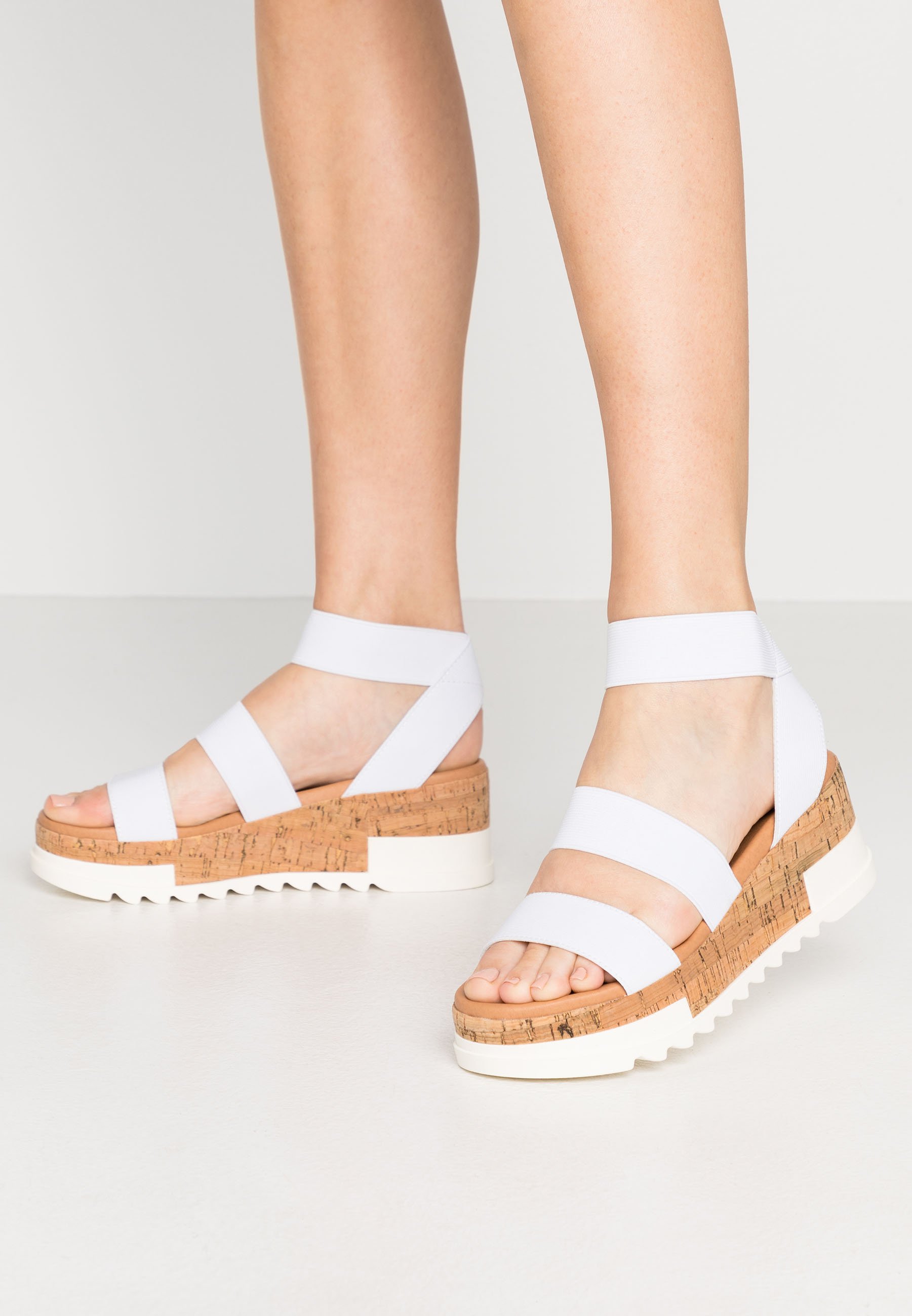 bandi platform wedge sandal white