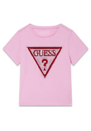 MIT PAILLETTEN-LOGO - T-shirt imprimé - rose