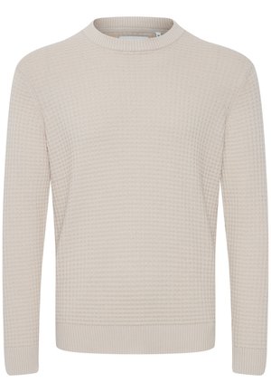 KARLO STRUCTURED CREW NECK KNIT - Striktrøje - light sand