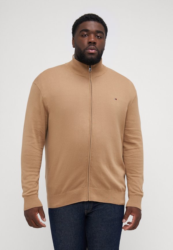 ESSENTIAL ZIP  - Cardigan - safari