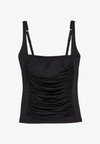 TUMMY CONTROL SQUARE NECK TANKINI - Haut de bikini - black