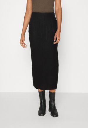 NELLA LONG SIDE SLIT BOX - Pencil skirt - black