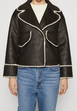Chaqueta de cuero sintético - black