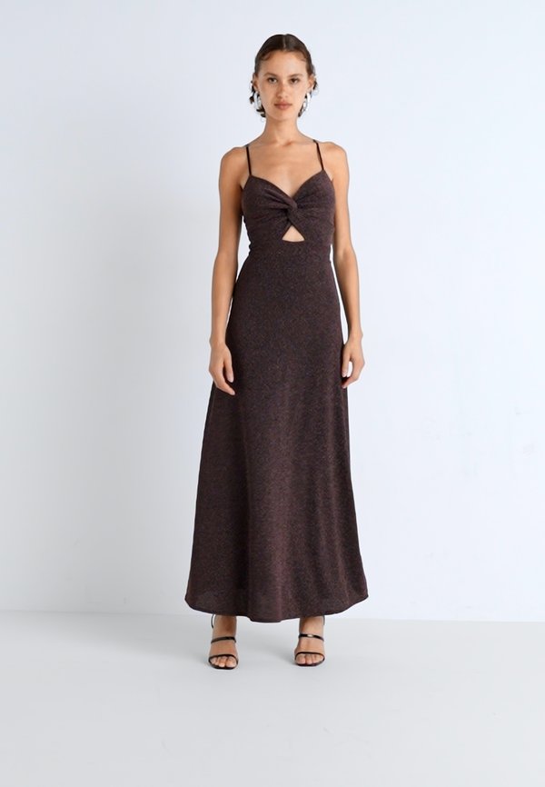 EXCLUSIVE GLITTER AMELIA - Jersey dress - bronze2