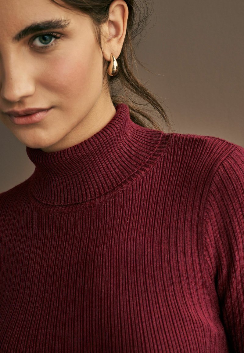 Next HIGH ROLL NECK  - Strickpullover - red burgundy