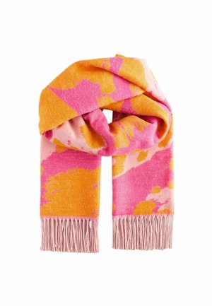 Šála - orange pink abstract