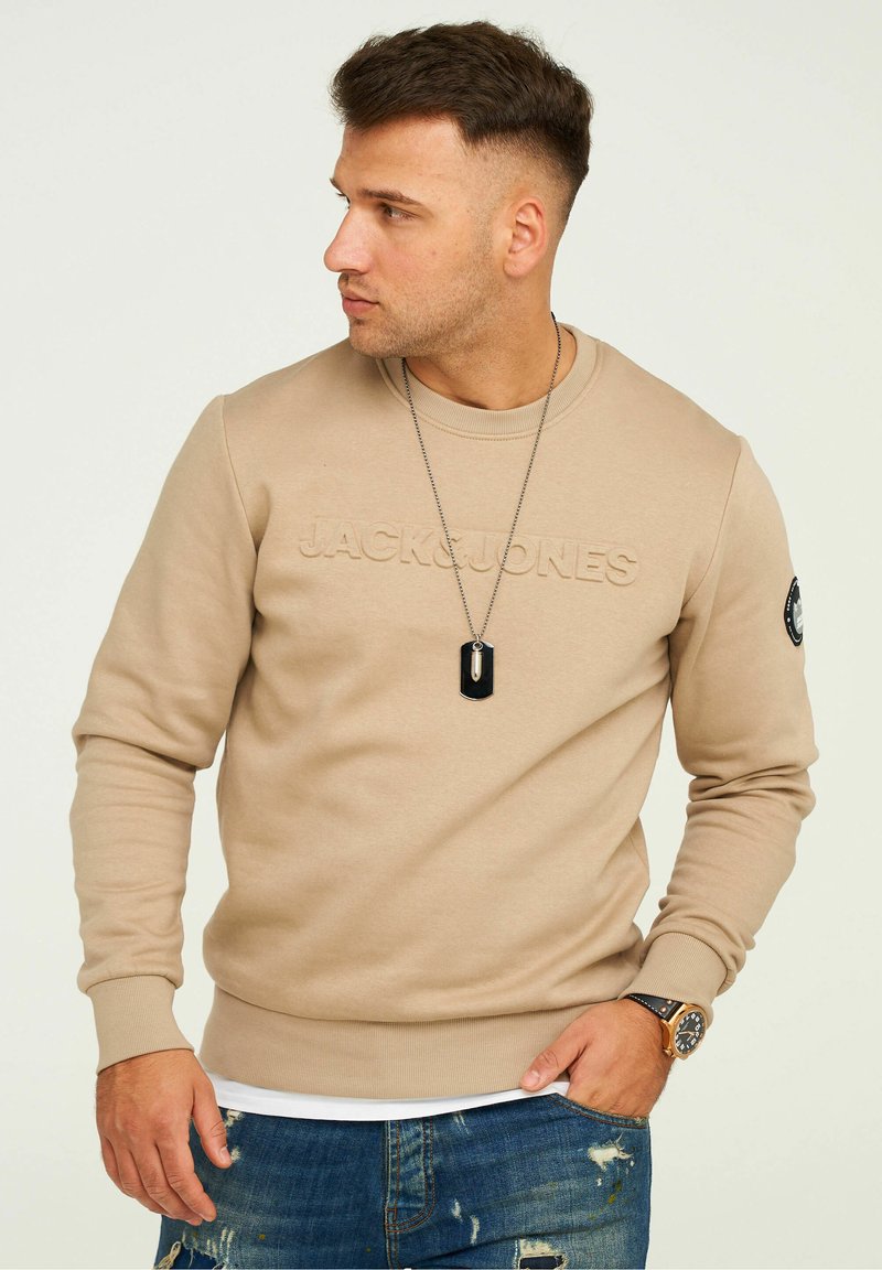 Jack & Jones JCOBOOM CREW NECK - Sweatshirt - crockery