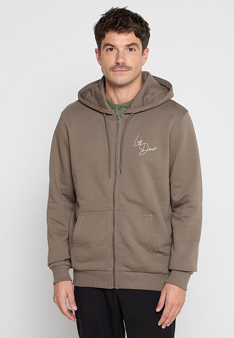 Les Deux Sweater met rits taupe