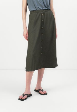 JDY JDYBIRDIE MIDI BUTTON SKIRT - A-line skirt - forest night