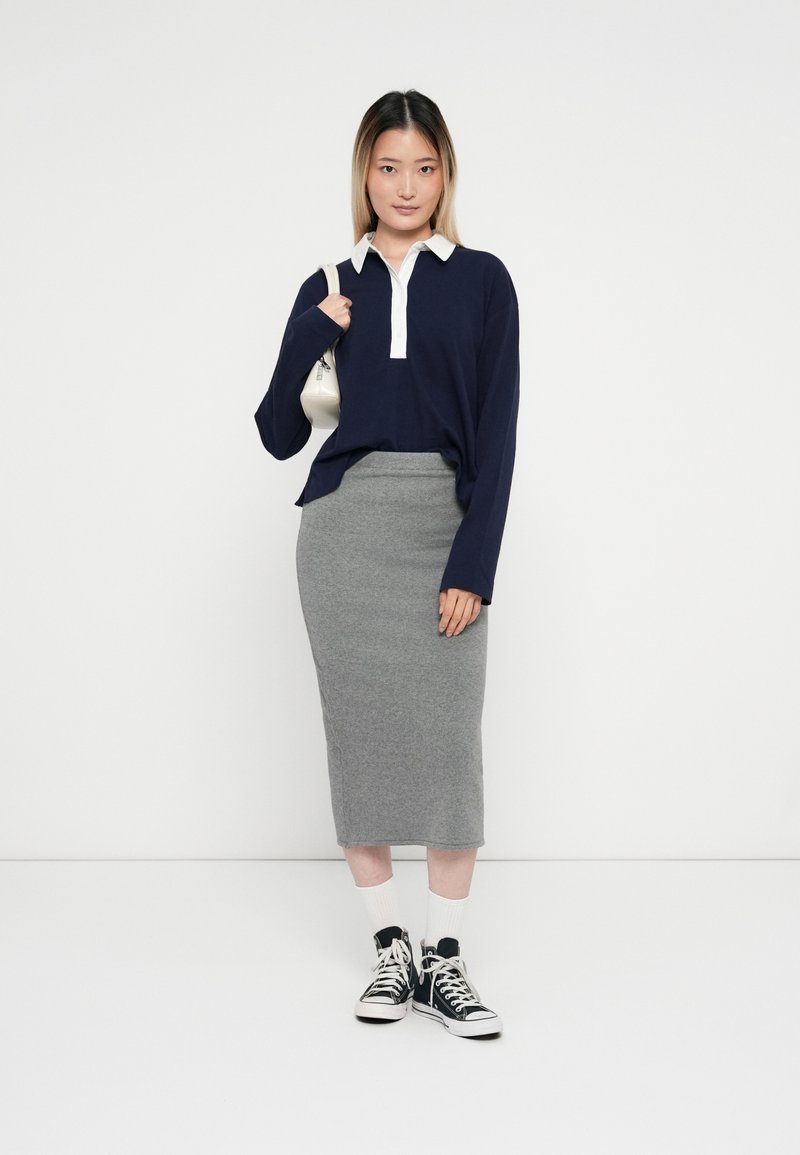 GAP MIDI CASHSOFT LITE SKIRT - Pouzdrová sukně - charcoal grey