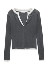PULL&BEAR DOUBLE-LAYER  - Majica z dolgimi rokavi - dark grey