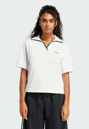 SEASONAL ESSENTIALS POP WITH EMBROIDERED GRAPHIC - Polokošeľa - white   collegiate green