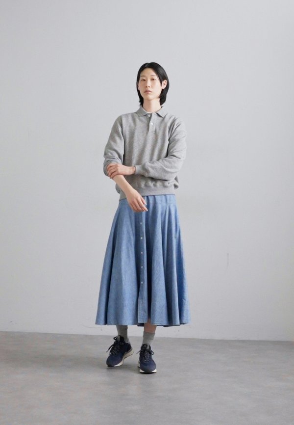 LIGHTWEIGHT FLEECE LONG SLEEVE POLO - Long sleeved top - dark vintage heather2