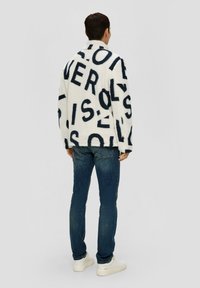 s.Oliver JACQUARD MIT PRINT - Fleecejas - ecru