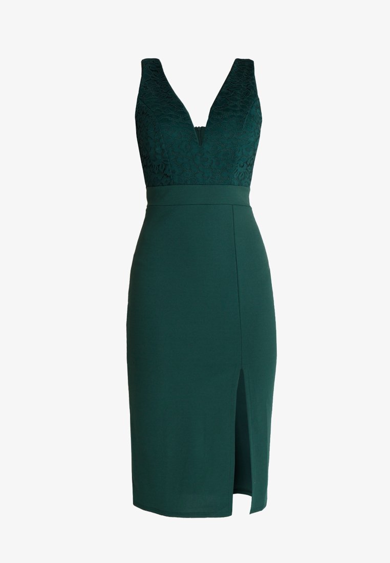 Wal G V Neck Midi Vestido De Tubo Green Verde Zalando Es