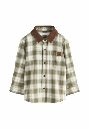 Next, REGULAR FIT - LONG SLEEVE CHECK SHIRT . - Shirt - green ecru