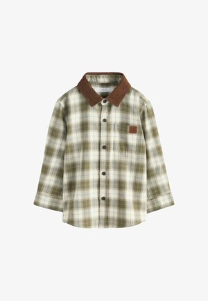 Next, REGULAR FIT - LONG SLEEVE CHECK SHIRT . - Skjorter - green ecru