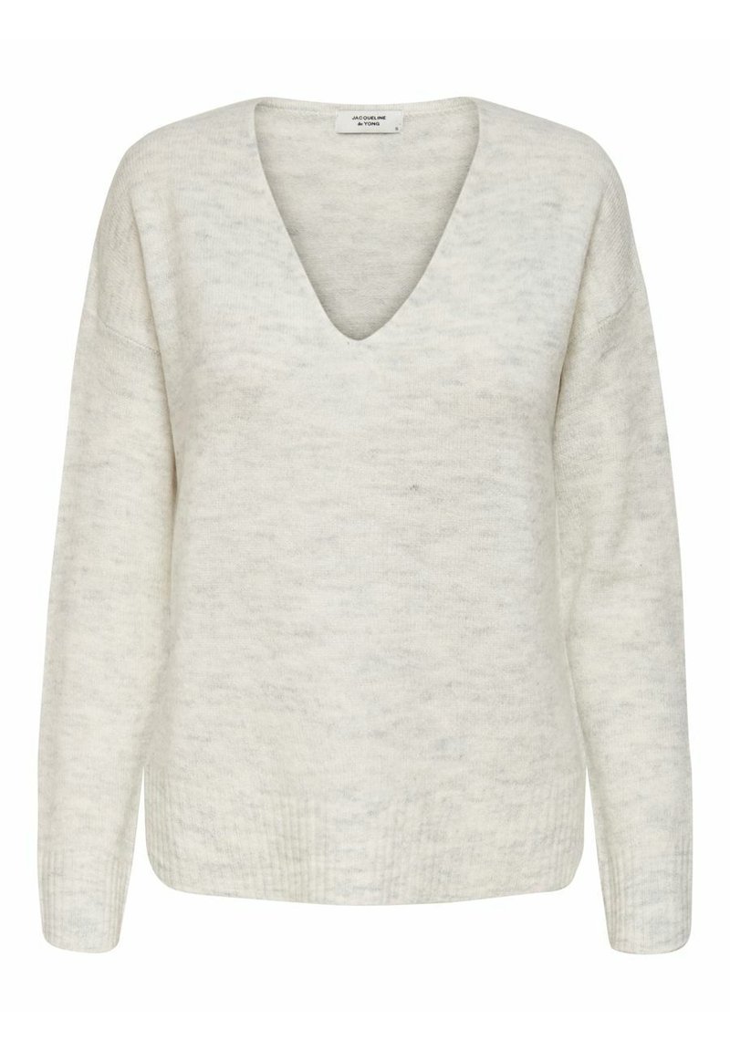 JDY JDYELANORA L/S V-NECK NOOS - Jumper - white