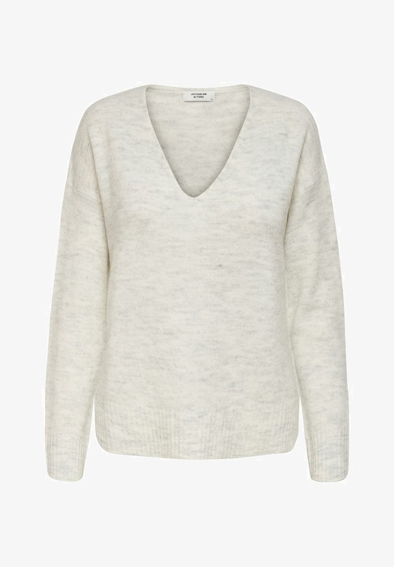 JDY JDYELANORA L/S V-NECK NOOS - Jumper - white
