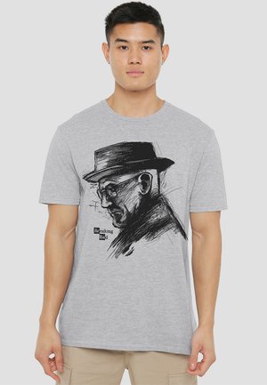 Cotton Soul, BREAKING BAD HEISENBERG SKETCH - Print T-shirt - mottled light grey