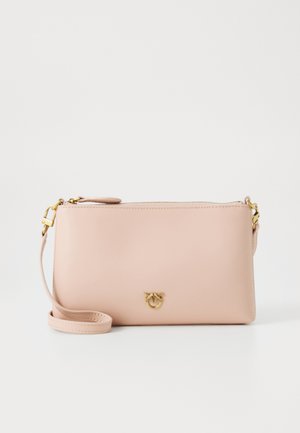 FLAT HORIZONTAL MINI - Bandolera - pink/dusty pink-antique gold-coloured