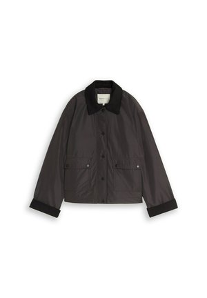 TOM TAILOR DENIM, TOM TAILOR DENIM JACKEN ÜBERGANGJACKE MIT CORD-KRAGEN - Übergangsjacke - coal mine grey