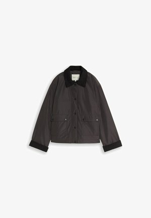 TOM TAILOR DENIM, TOM TAILOR DENIM JACKEN ÜBERGANGJACKE MIT CORD-KRAGEN - Veste mi-saison - coal mine grey