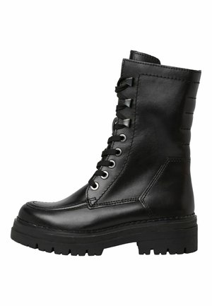 Enkellaarsjes met plateauzool - black